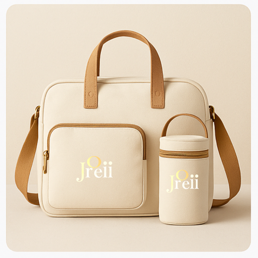 J’reii Signature Diaper Bag Set – Vanilla Cream & Caramel