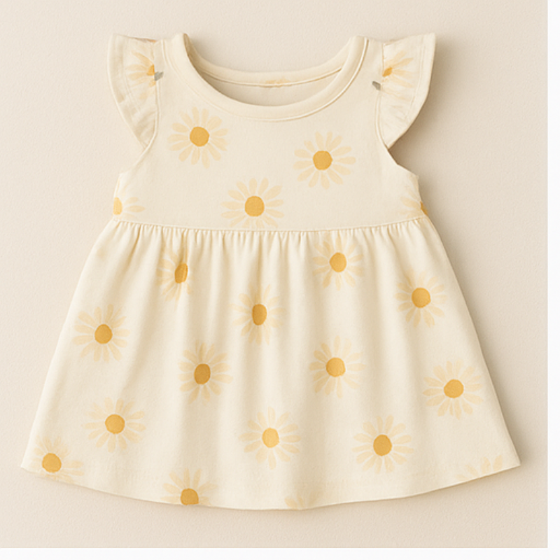 J’reii Sunshine Daisy Flutter Dress – Buttercream