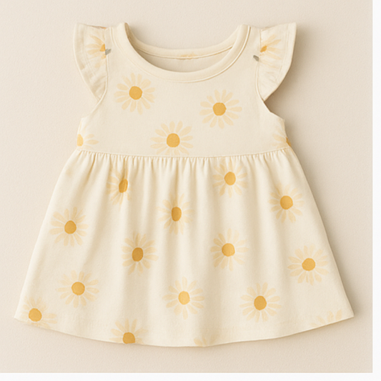 J’reii Sunshine Daisy Flutter Dress – Buttercream