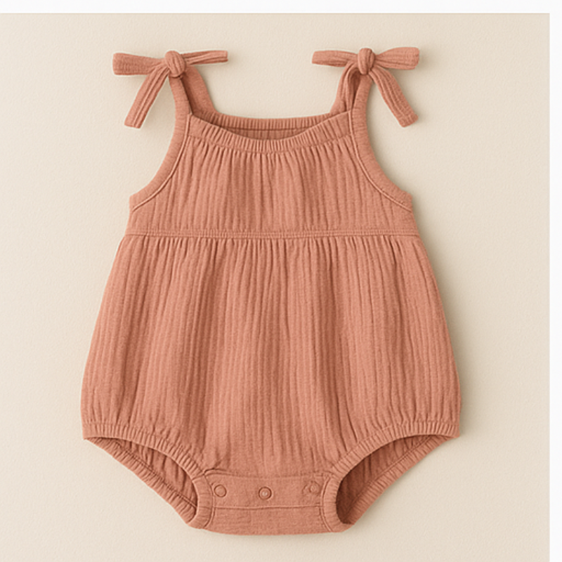 J’reii Summer Bow-Tie Romper – Clay Rose