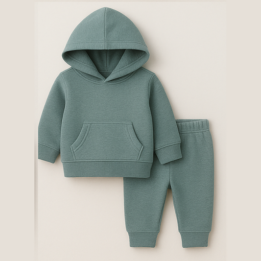 J’reii Cozy Essentials Baby Hoodie Set – Dusty Teal