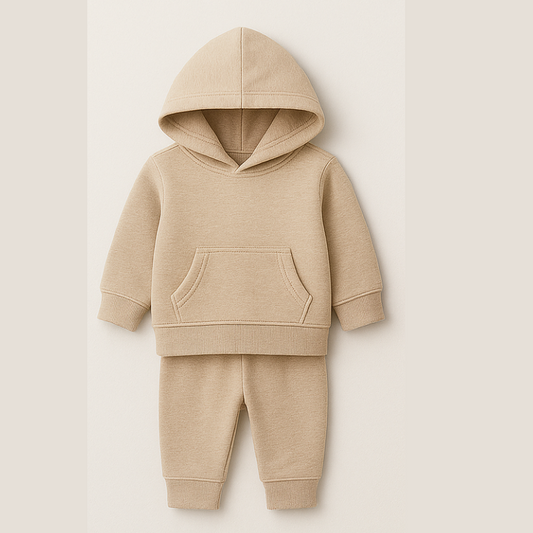 J’reii Cozy Essentials Baby Hoodie Set – Sandstone Beige