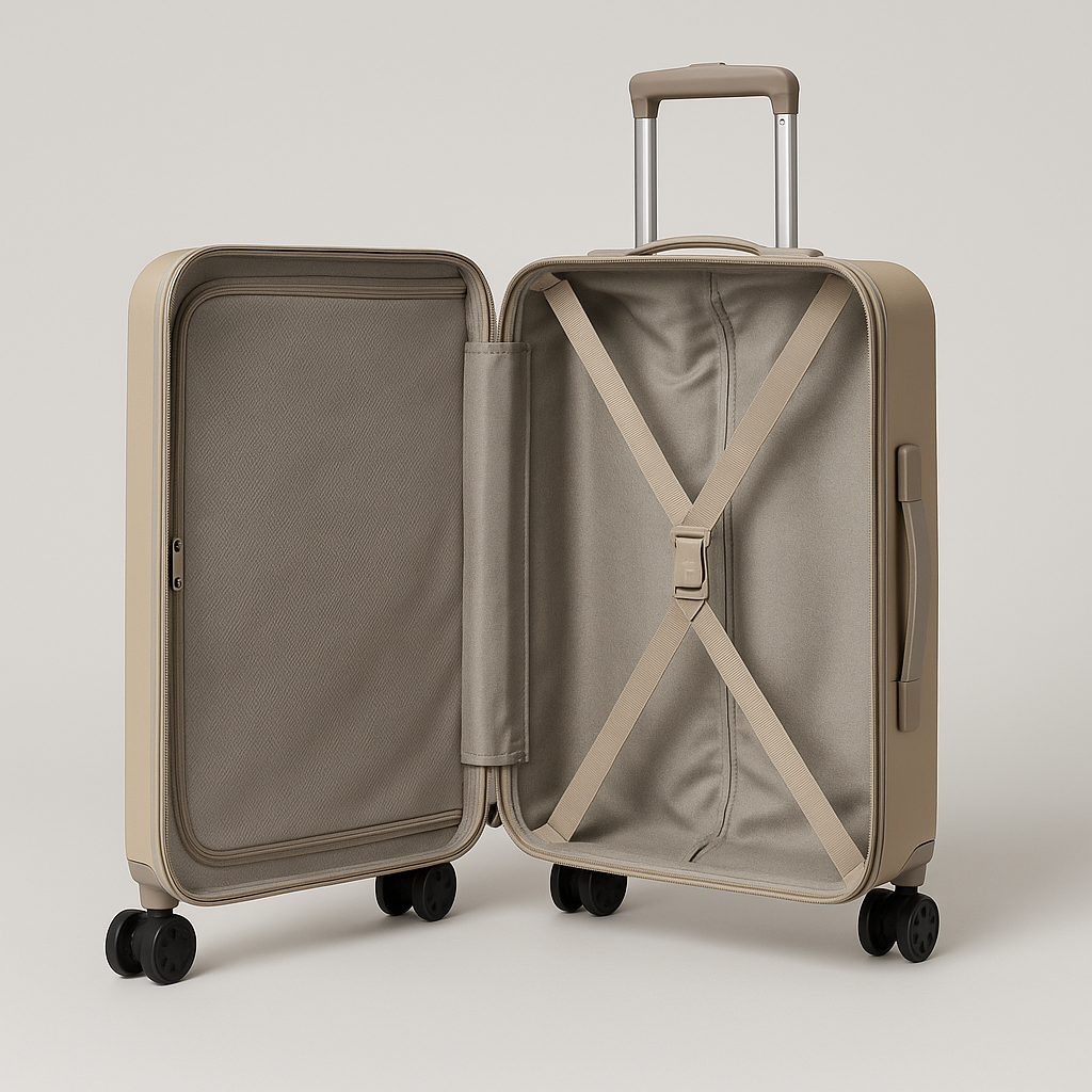 J’reii Signature Carry-On Spinner Luggage - Beige