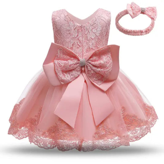 J’reii Royal Bloom Dress Set – Pink Peony with Headband