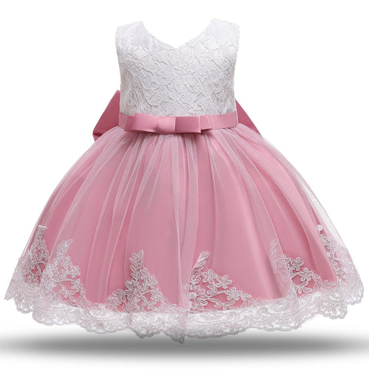 J’reii Lace & Tulle Party Dress – Blush Pink Bloom