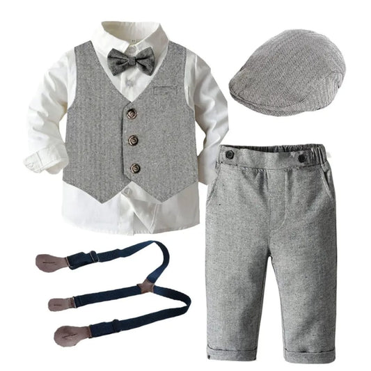 J’reii Classic Gentleman Set – Heather Grey 5-Piece Ensemble