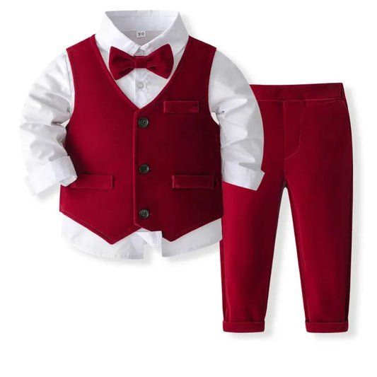 J’reii Velvet Occasion Set – Burgundy Elegance (3-Piece)